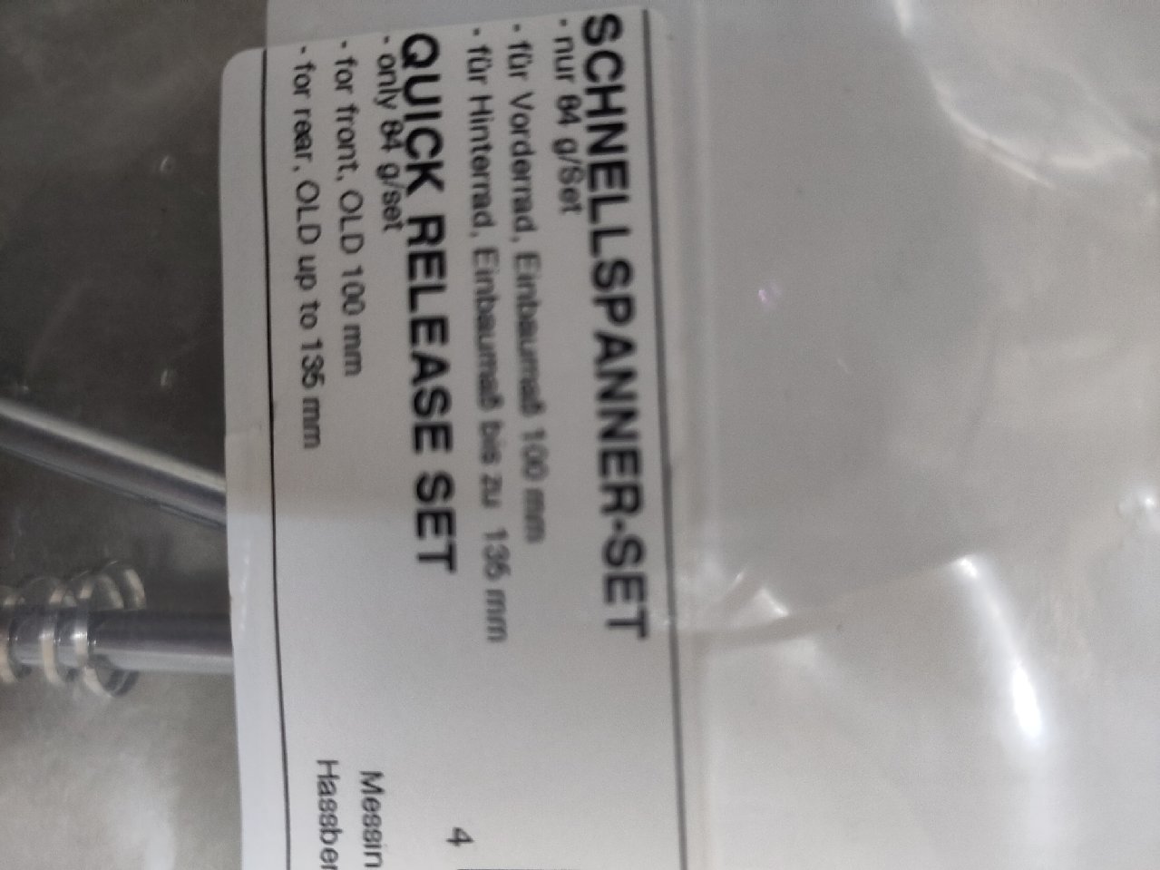 Schnellspanner NovotecSet MTB 84 g