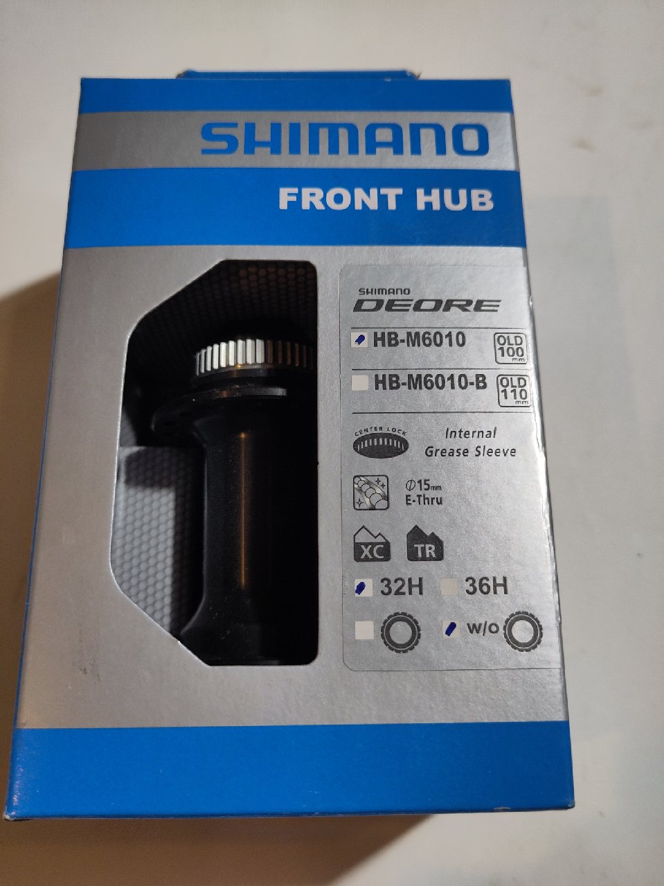 Shimano Deore Vorderradnabe Centerlock HB-M6010 15mm Achse